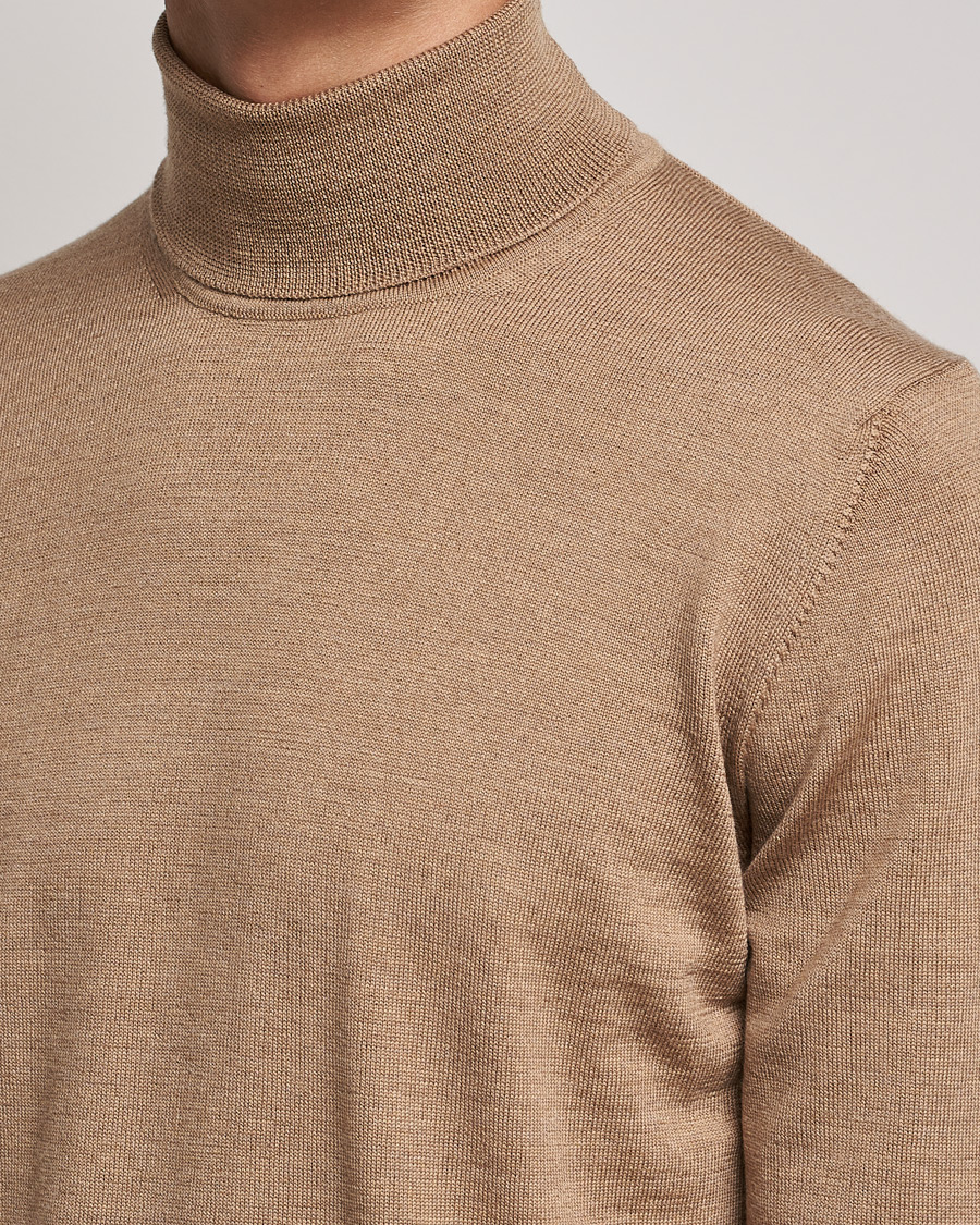 Herr | Tröjor | J.Lindeberg | Lyd True Merino Polo Tiger Brown