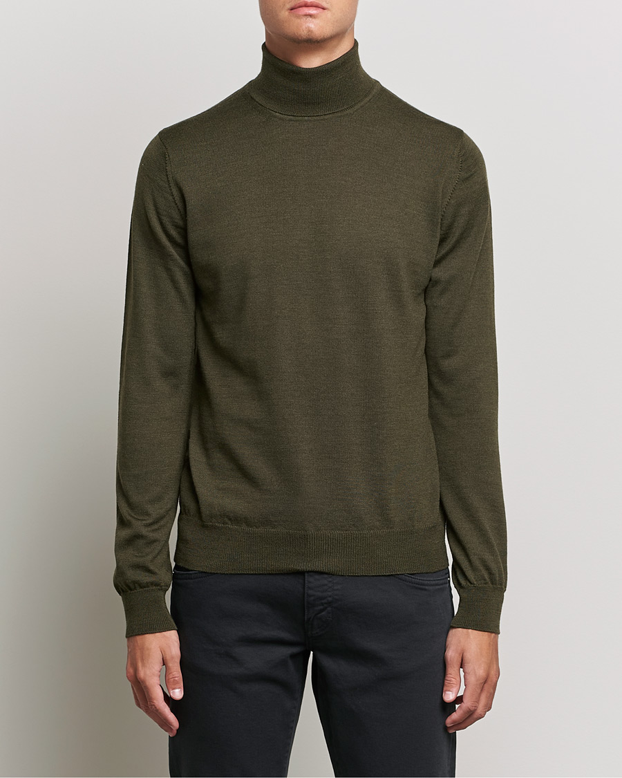 Herr | Tröjor | J.Lindeberg | Lyd True Merino Polo Forest Green