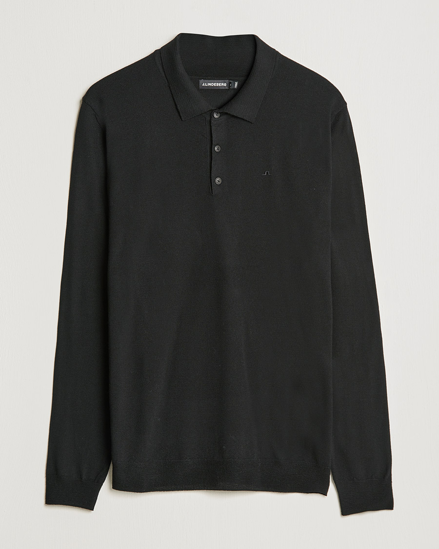 Herr | Tröjor | J.Lindeberg | Noel True Merino Poloshirt Black