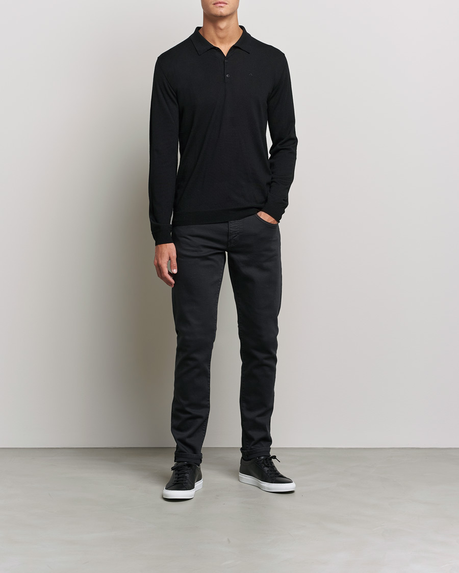 Herr | Tröjor | J.Lindeberg | Noel True Merino Poloshirt Black