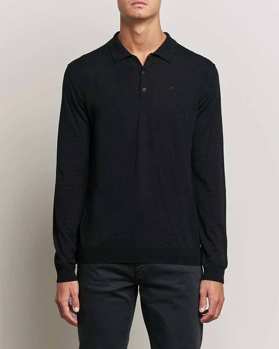 Herr | Tröjor | J.Lindeberg | Noel True Merino Poloshirt Black