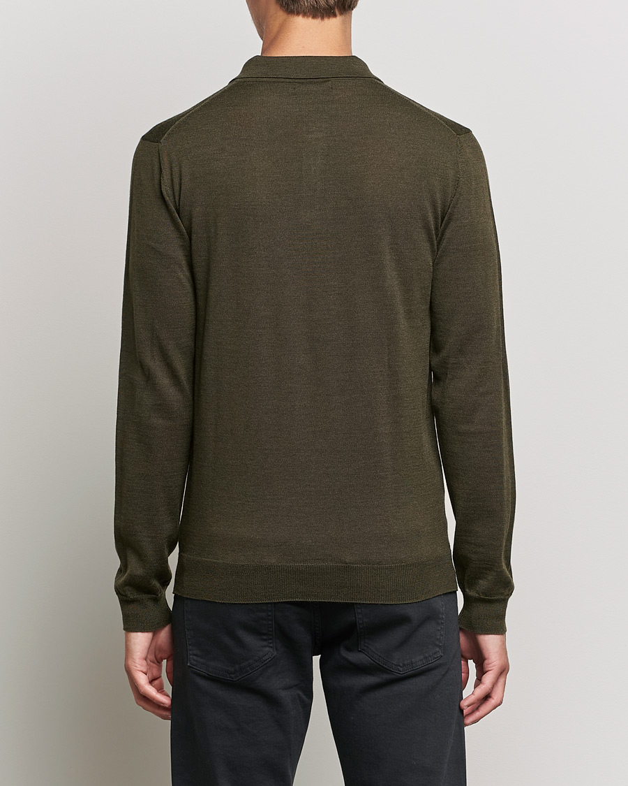 Herr | Tröjor | J.Lindeberg | Noel True Merino Poloshirt Forest Green