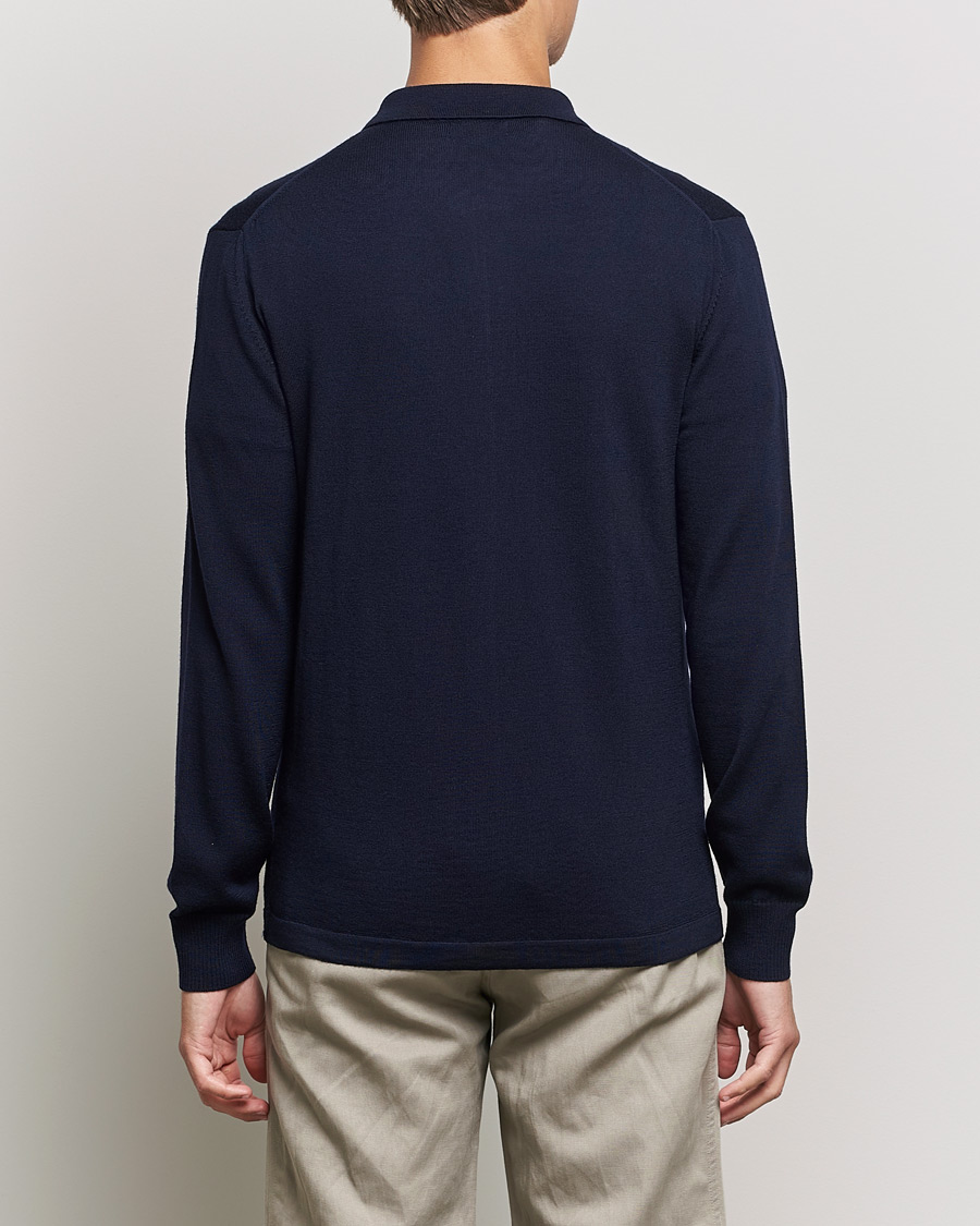 Herr | Tröjor | J.Lindeberg | Nyle True Merino Zip Cardigan Navy