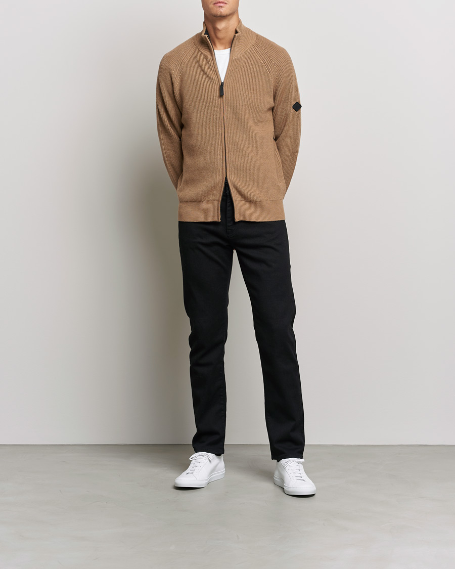 Herr | Tröjor | J.Lindeberg | Kyler Wool Blend Zip Tiger Brown