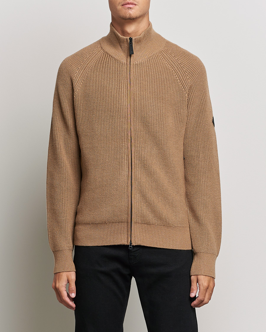 Herr | Tröjor | J.Lindeberg | Kyler Wool Blend Zip Tiger Brown