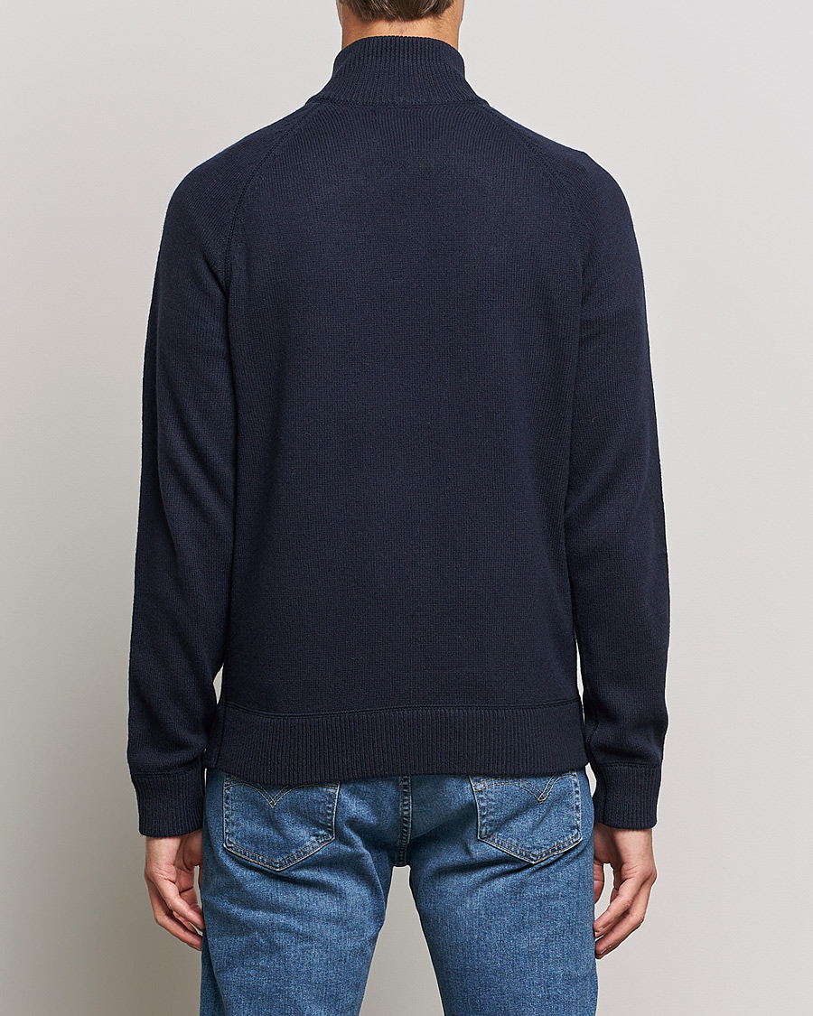 Herr | Tröjor | J.Lindeberg | Collin Cashmere/Wool Knitted Half Zip Navy