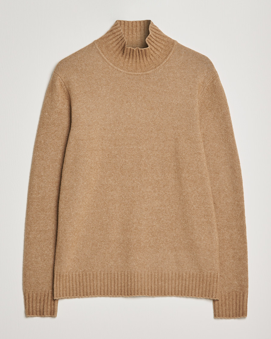 Herr | Tröjor | J.Lindeberg | Orian Wool Blend Turtleneck Tiger Brown