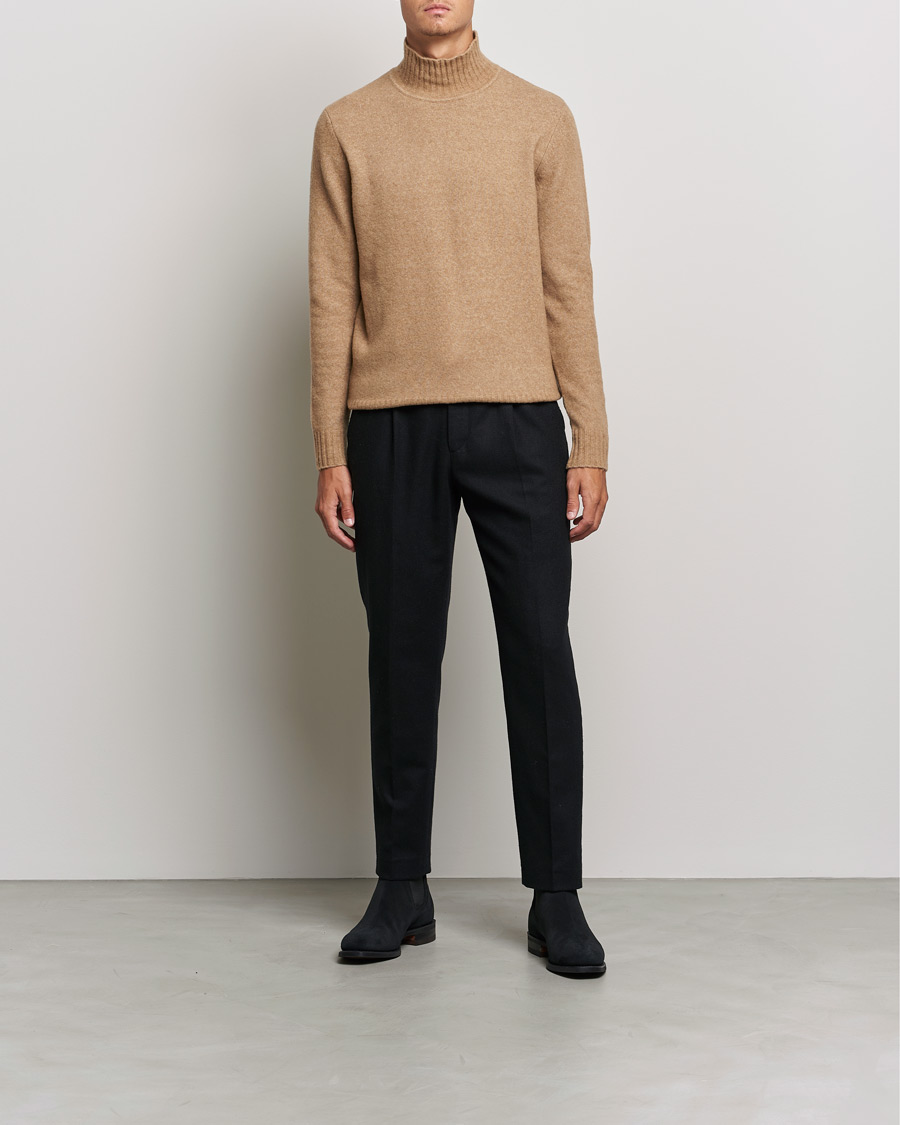 Herr | Tröjor | J.Lindeberg | Orian Wool Blend Turtleneck Tiger Brown