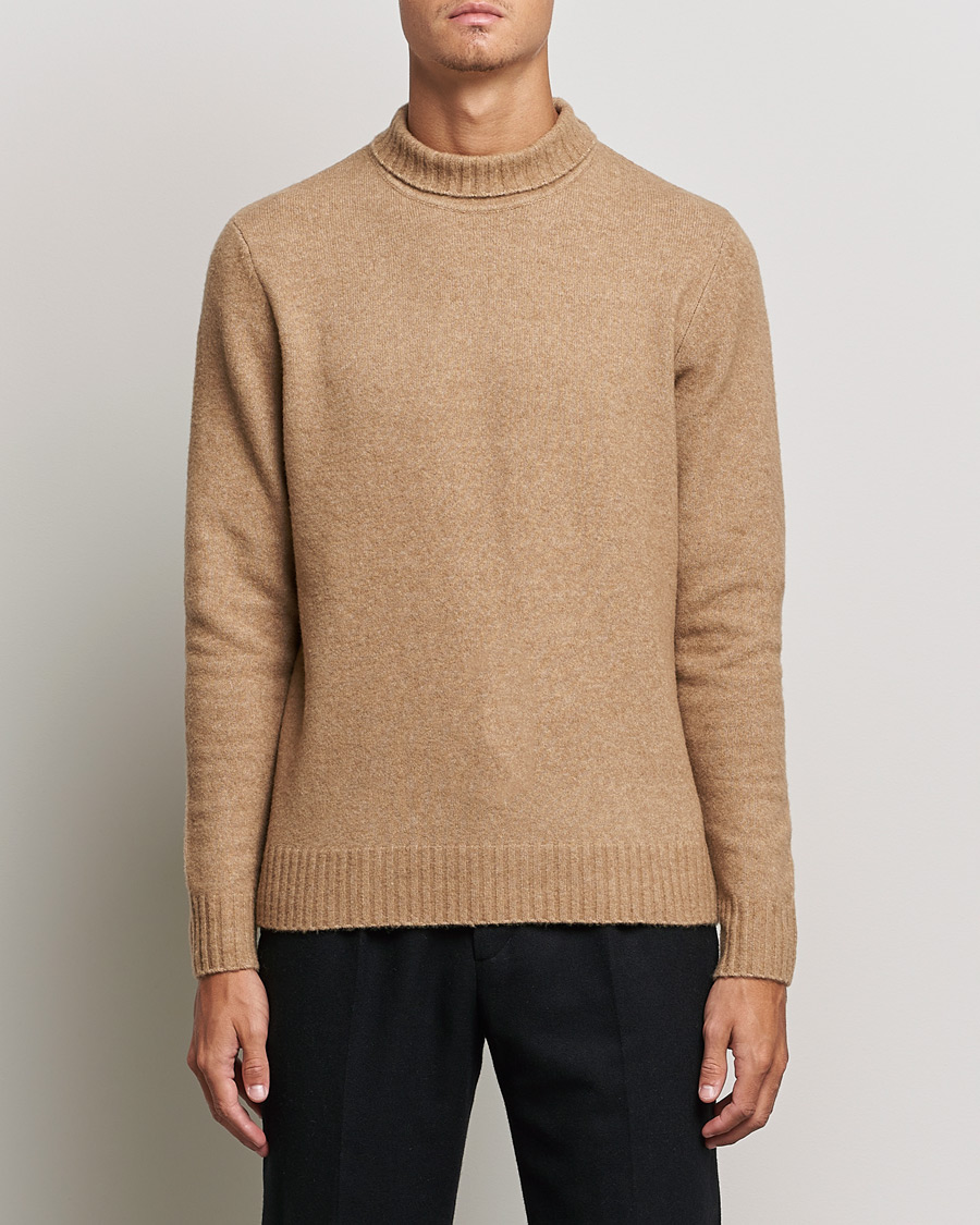 Herr | Tröjor | J.Lindeberg | Orian Wool Blend Turtleneck Tiger Brown