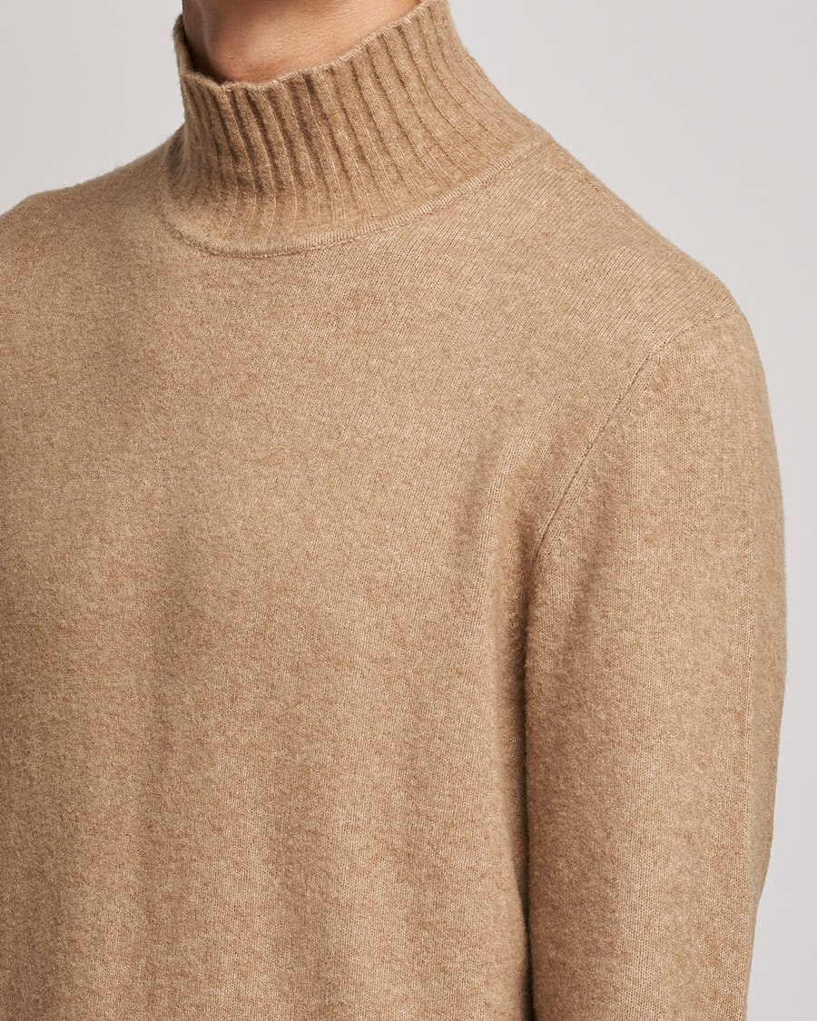 Herr | Tröjor | J.Lindeberg | Orian Wool Blend Turtleneck Tiger Brown
