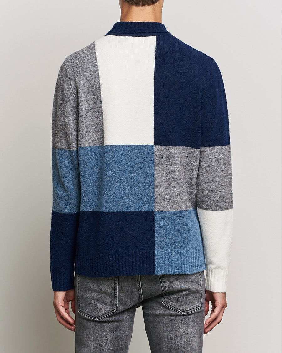 Herr | Tröjor | J.Lindeberg | Orian Wool Blend Turtleneck Blue Colorblock