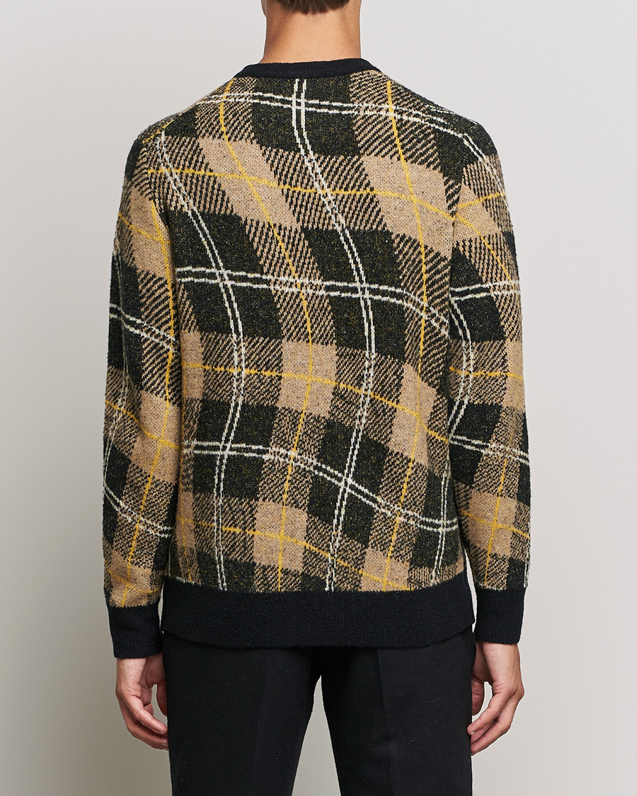 Herr | Tröjor | J.Lindeberg | Glen Hairy Jacquard Knitted Crew Neck Tiger Brown
