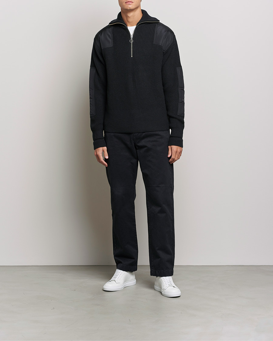 Herr | Tröjor | J.Lindeberg | Ethan Chunky Half Zip Black