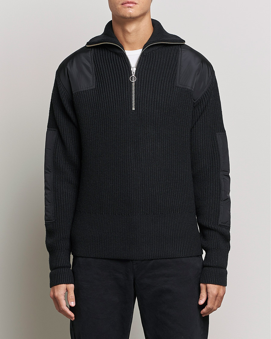 Herr | Tröjor | J.Lindeberg | Ethan Chunky Half Zip Black