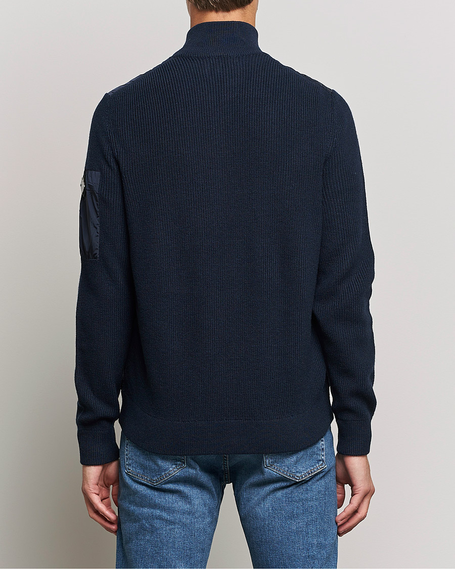 Herr | Tröjor | J.Lindeberg | Beck Knitted Hybrid Jacket Navy