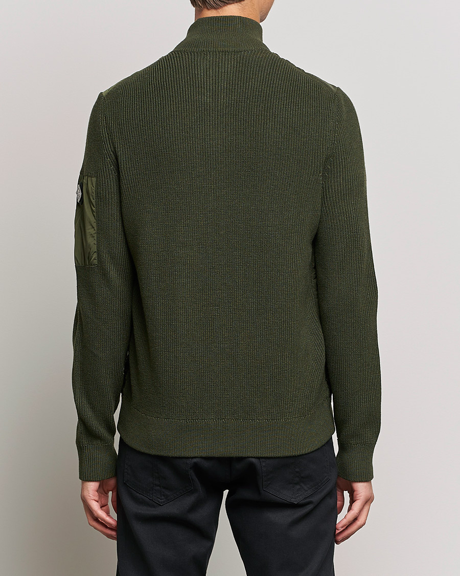 Herr | Tröjor | J.Lindeberg | Beck Knitted Hybrid Jacket Forest Green