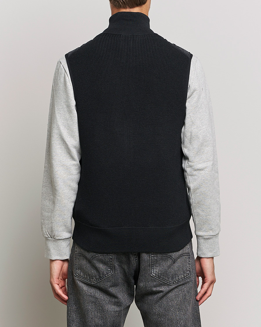 Herr | Tröjor | J.Lindeberg | Becket Knitted Hybrid Zip Vest Black