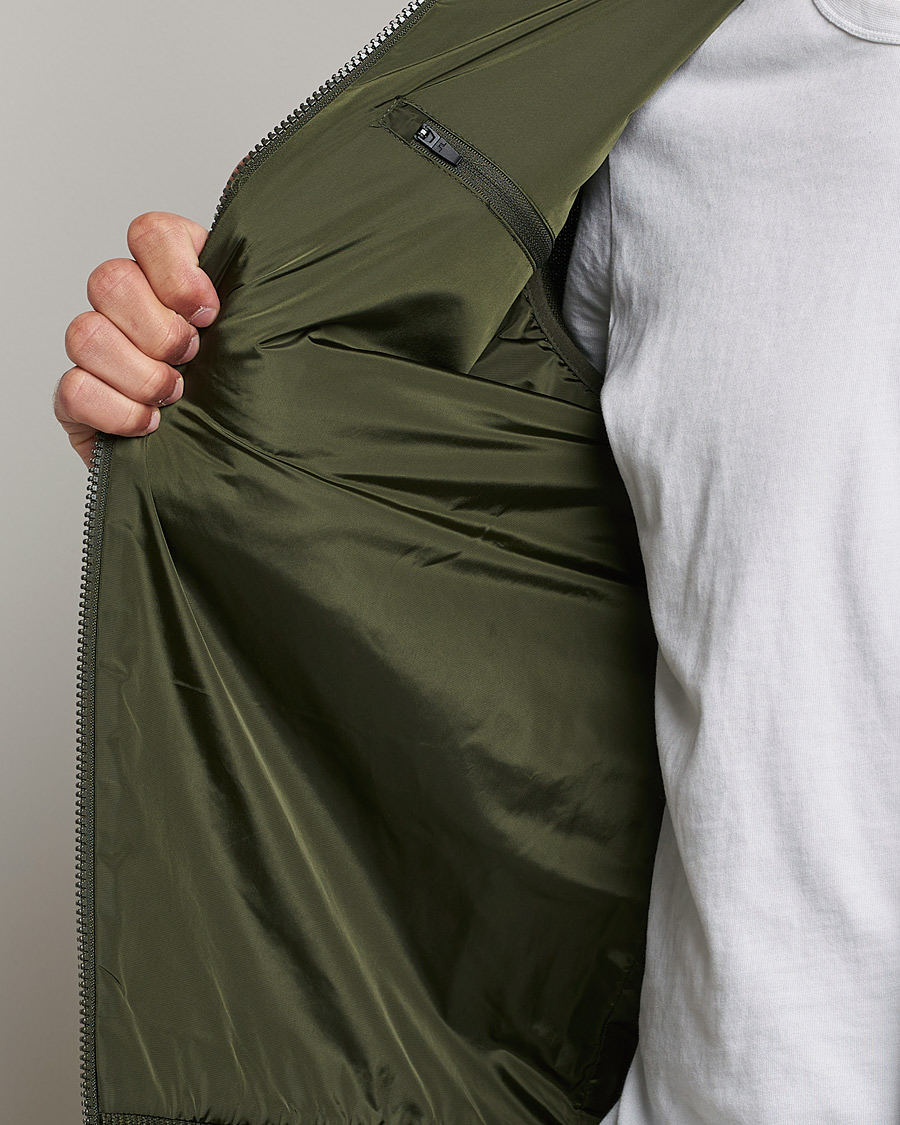 Herr | Tröjor | J.Lindeberg | Pierre Knitted Hybrid Full Zip Hood Forest Green