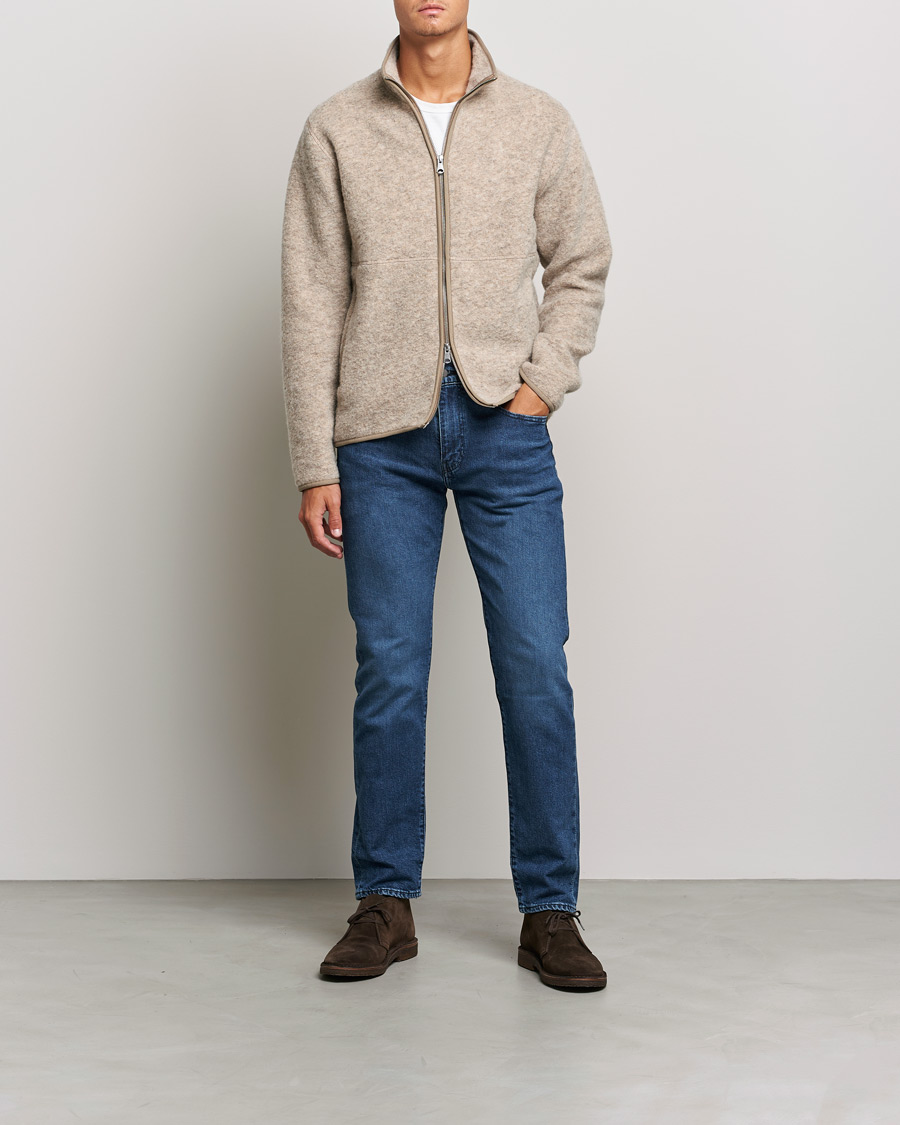 Herr | Tröjor | J.Lindeberg | Dustin Wool Fleece Jacket Tiger Brown