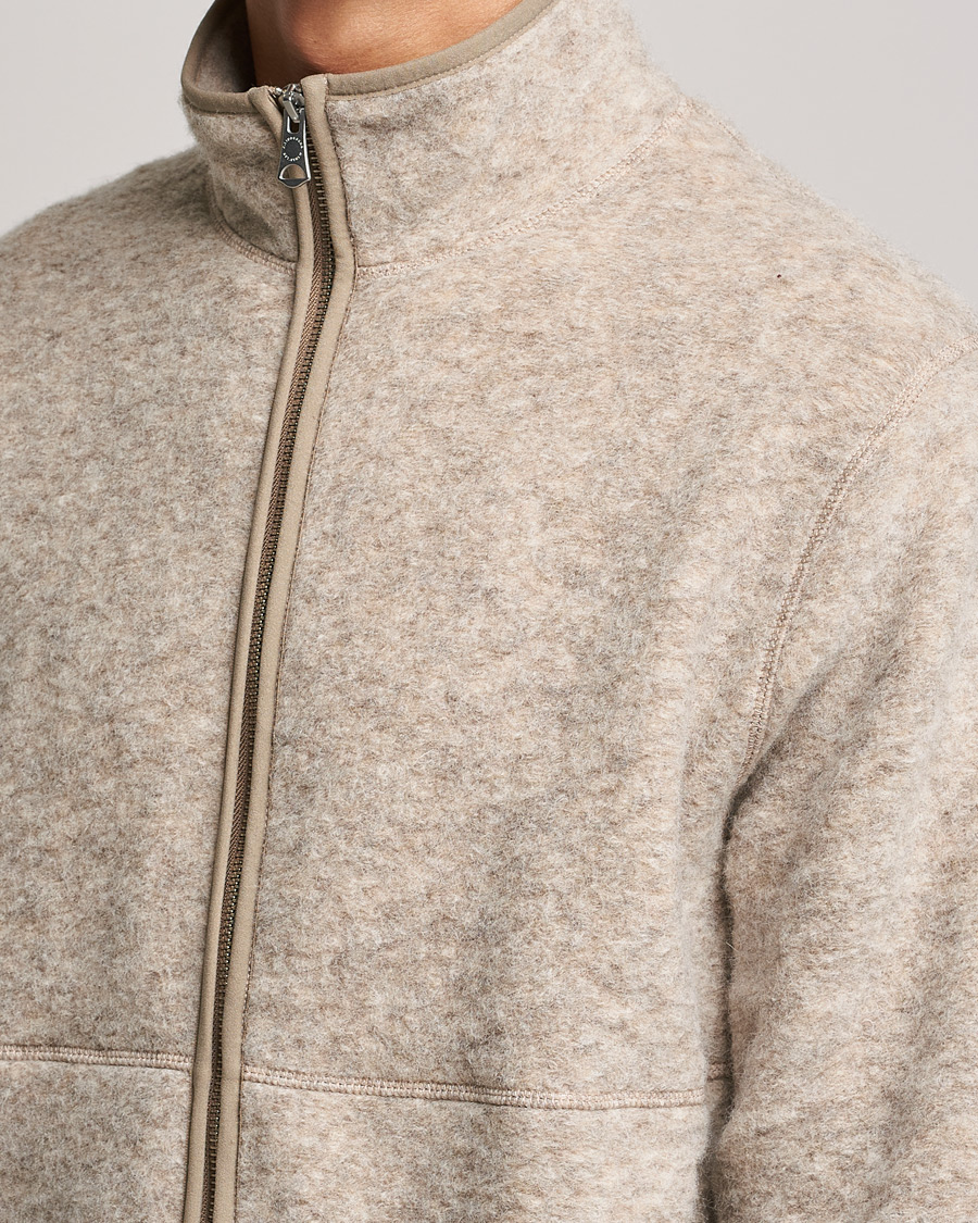 Herr | Tröjor | J.Lindeberg | Dustin Wool Fleece Jacket Tiger Brown