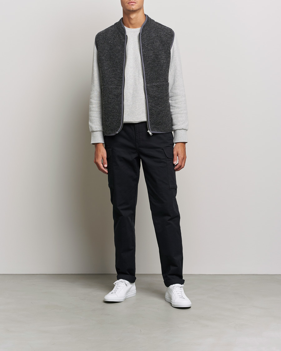 Herr | Tröjor | J.Lindeberg | Duncan Wool Fleece Vest Grey Melange