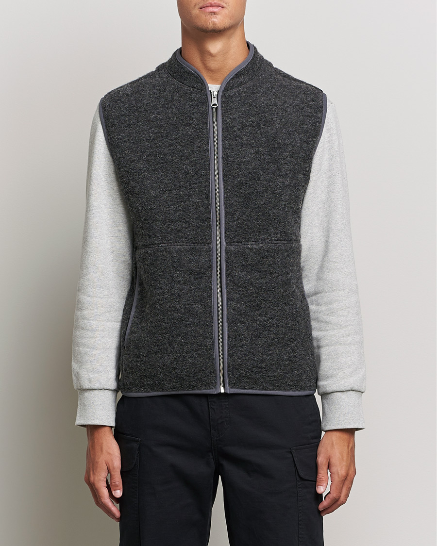 Herr | Tröjor | J.Lindeberg | Duncan Wool Fleece Vest Grey Melange