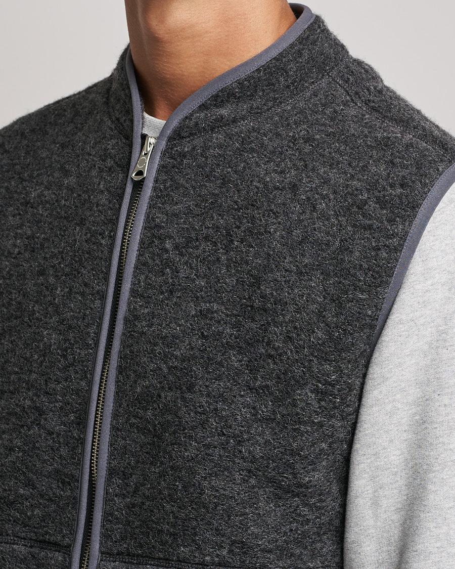Herr | Tröjor | J.Lindeberg | Duncan Wool Fleece Vest Grey Melange
