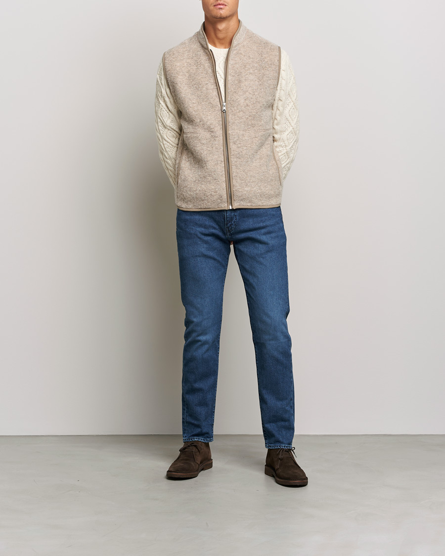 Herr | Tröjor | J.Lindeberg | Duncan Wool Fleece Vest Tiger Brown