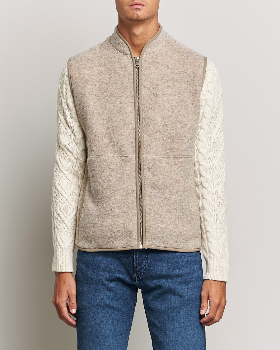 Herr | Tröjor | J.Lindeberg | Duncan Wool Fleece Vest Tiger Brown