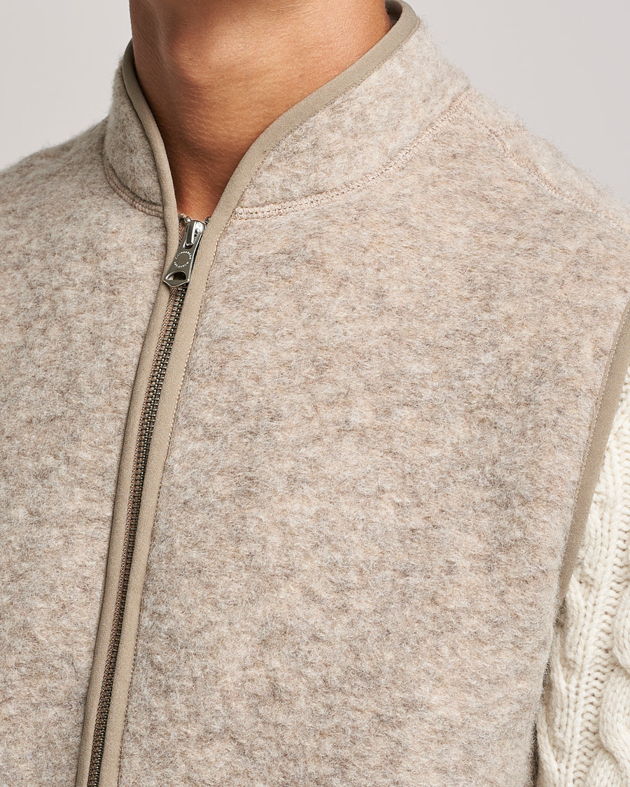 Herr | Tröjor | J.Lindeberg | Duncan Wool Fleece Vest Tiger Brown