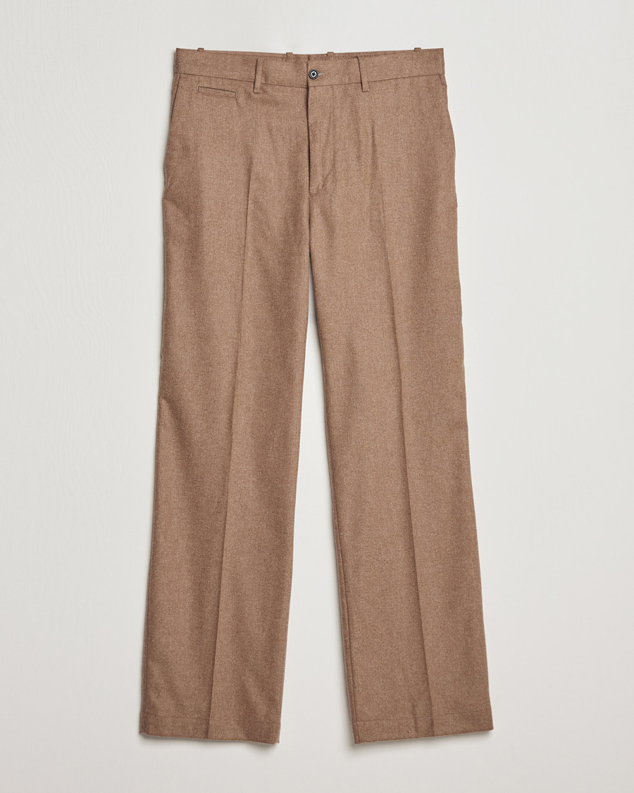 Herr | Byxor | J.Lindeberg | Haij Clean Flannel Trousers Tiger Brown