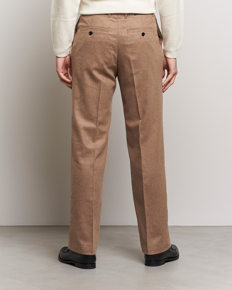 Herr | Byxor | J.Lindeberg | Haij Clean Flannel Trousers Tiger Brown