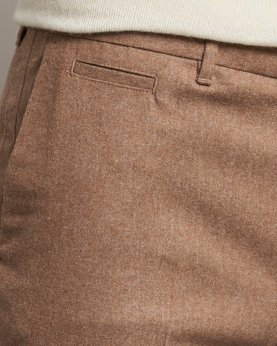 Herr | Byxor | J.Lindeberg | Haij Clean Flannel Trousers Tiger Brown