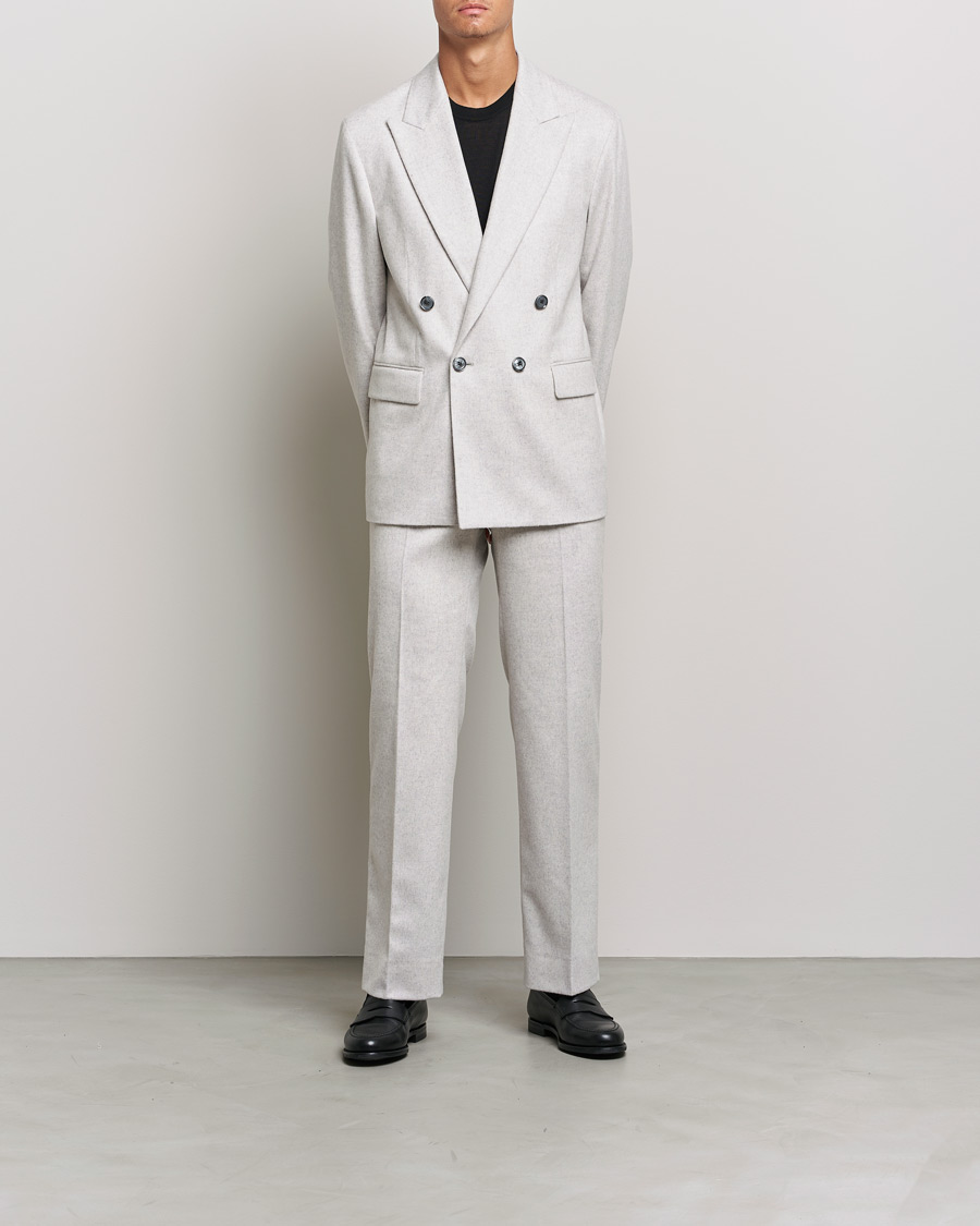Herr | Flanellbyxor | J.Lindeberg | Ranon Carded Wool Flannel Trousers Micro Chip