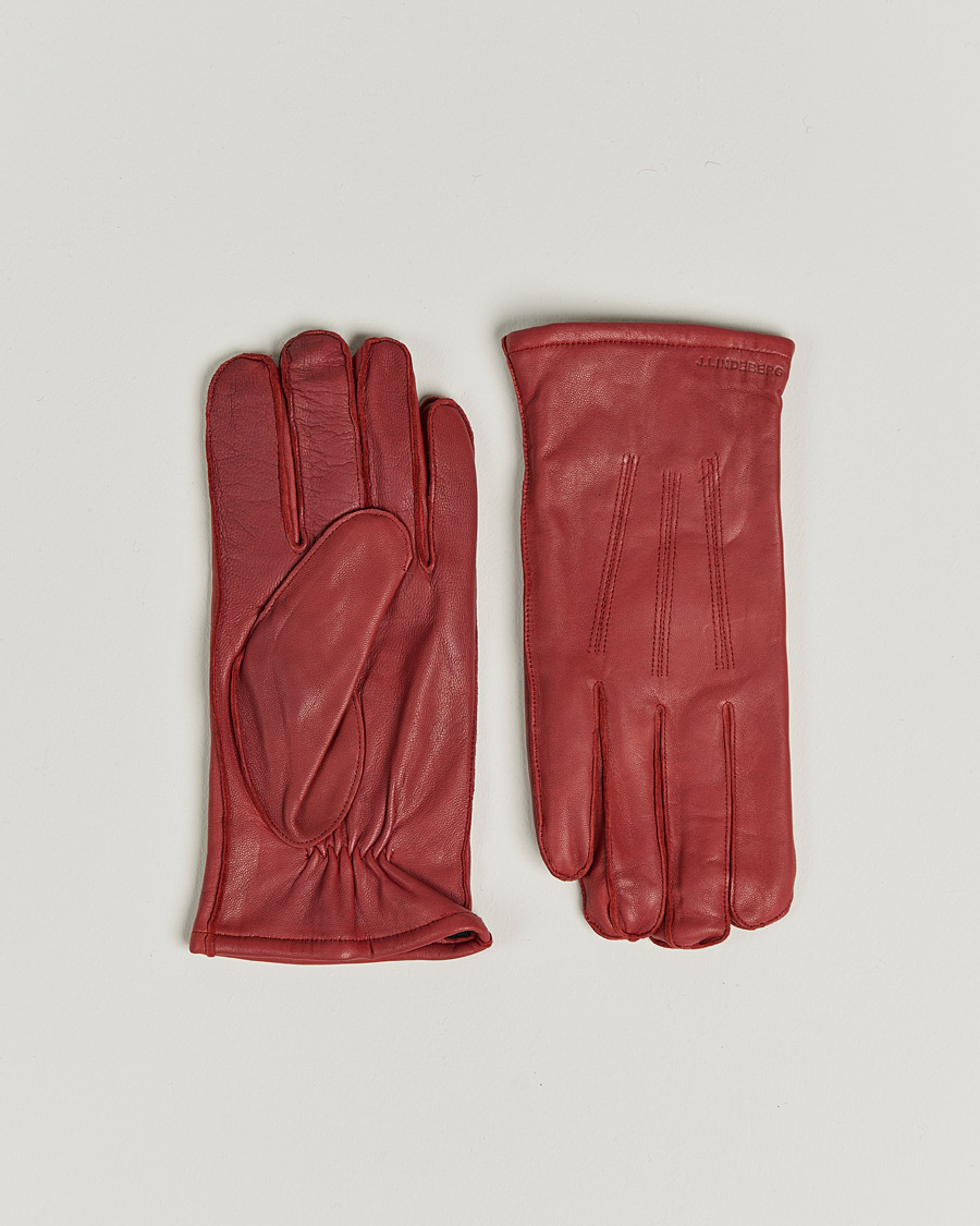 Herr | J.Lindeberg Milo Leather Glove Fired Brick | J.Lindeberg | Milo Leather Glove Fired Brick