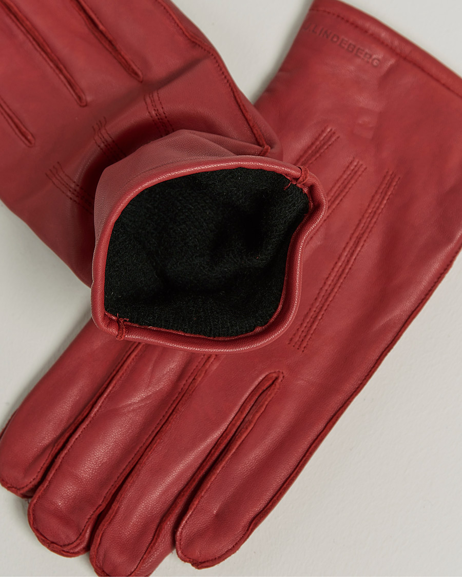 Herr | Handskar | J.Lindeberg | Milo Leather Glove Fired Brick