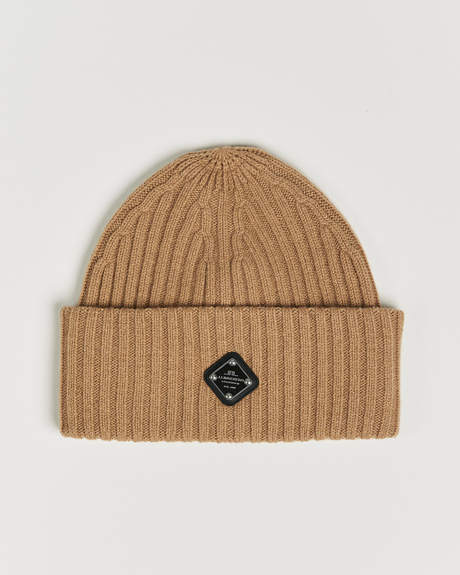 Herr | J.Lindeberg Jive Wool Beanie Tiger Brown | J.Lindeberg | Jive Wool Beanie Tiger Brown
