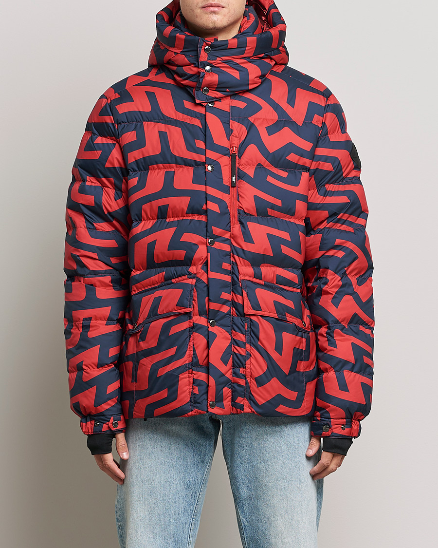 Herr | Jackor | J.Lindeberg | Sphere Printed Down Jacket Bridge Swirl Red