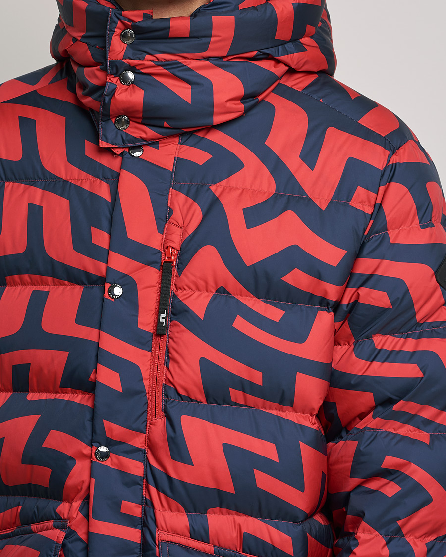 Herr | Jackor | J.Lindeberg | Sphere Printed Down Jacket Bridge Swirl Red