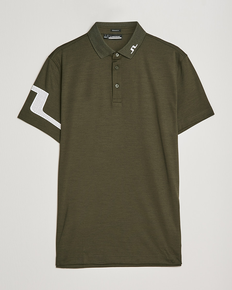 Herr | Pikéer | J.Lindeberg | Heath Regular Fit Polo Forest Melange