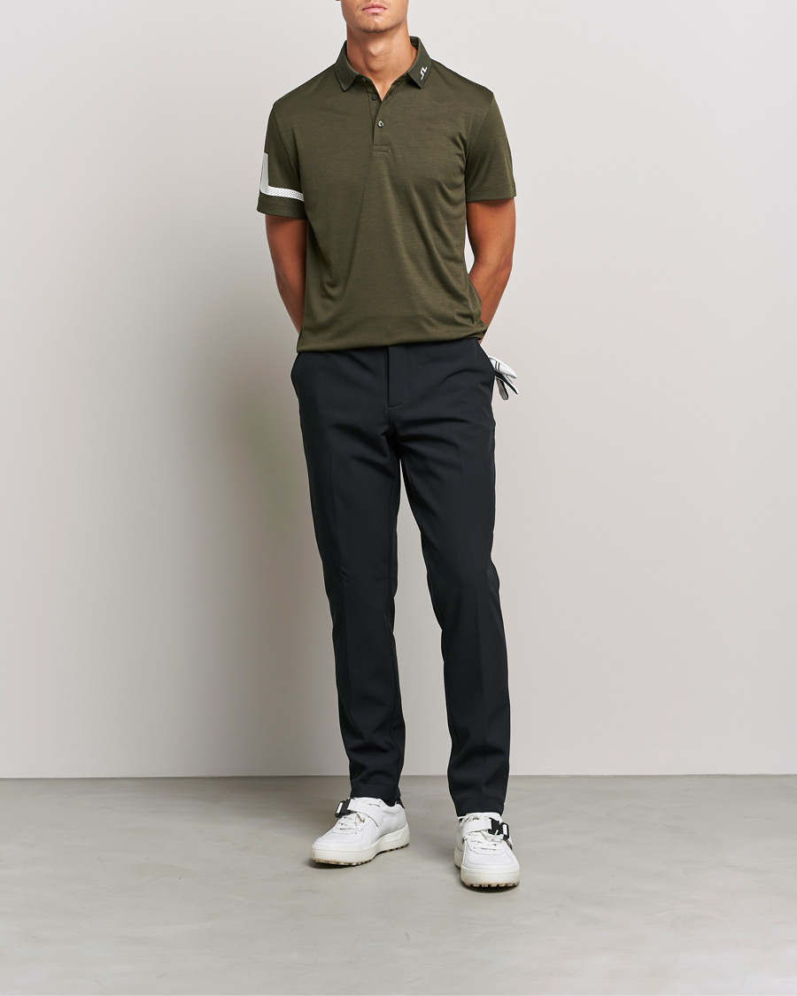 Herr | Pikéer | J.Lindeberg | Heath Regular Fit Polo Forest Melange