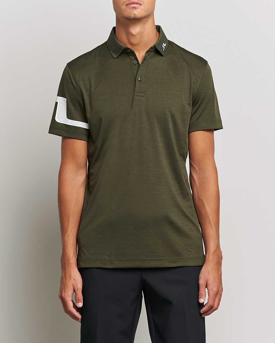 Herr | Pikéer | J.Lindeberg | Heath Regular Fit Polo Forest Melange