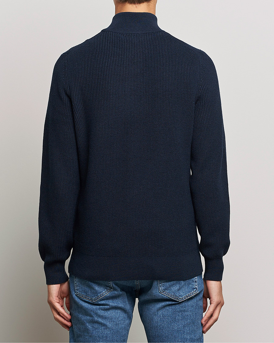 Herr | Tröjor | J.Lindeberg | Diamond Knitted Zip Sweater Navy
