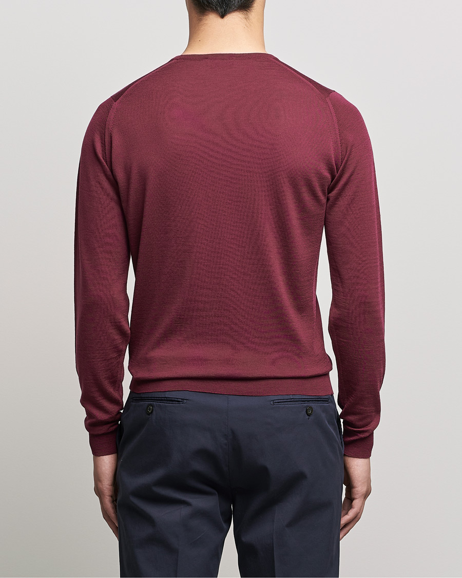 Herr | Tröjor | John Smedley | Lundy Extra Fine Merino Crew Neck Bordeaux