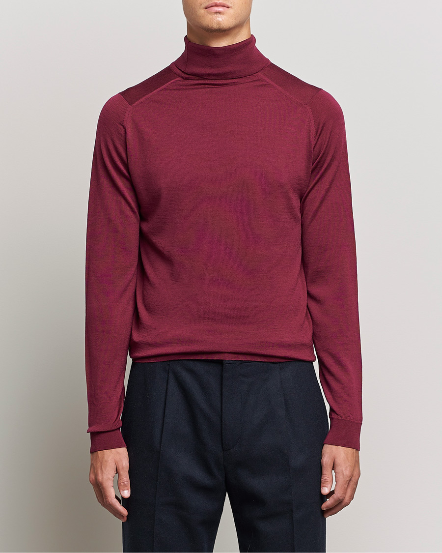 Herr | Tröjor | John Smedley | Cherwell Extra Fine Merino Rollneck Bordeaux