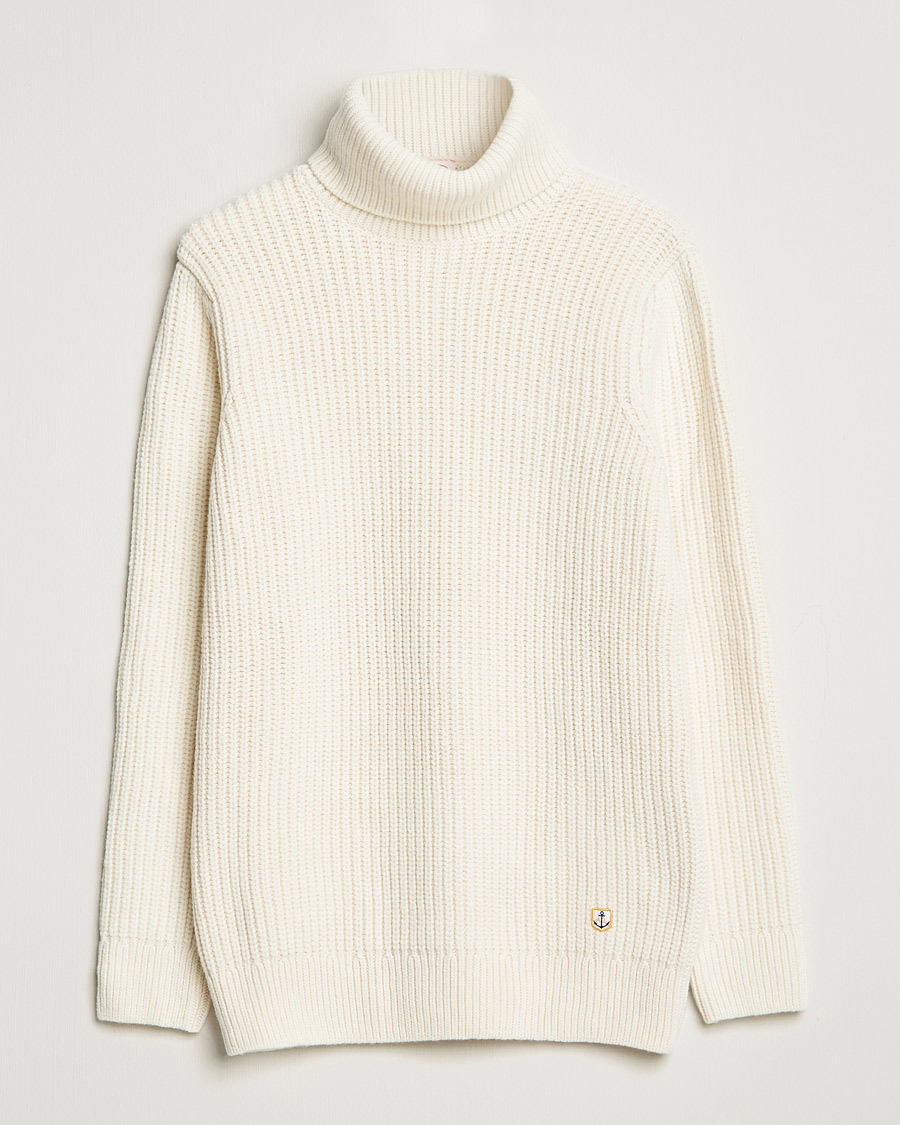 Herr | Tröjor | Armor-lux | Pull Col Montant Wool Sweater Off White