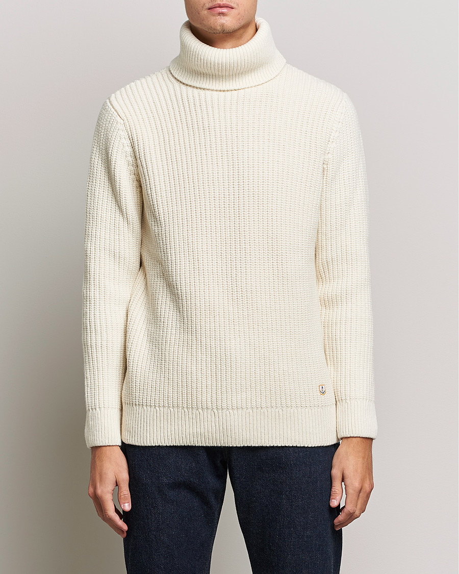 Herr | Tröjor | Armor-lux | Pull Col Montant Wool Sweater Off White