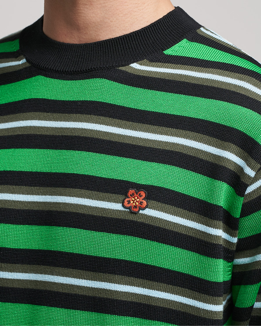 Herr | Tröjor | KENZO | Stripes Wool Knitted Jumper Grass Green