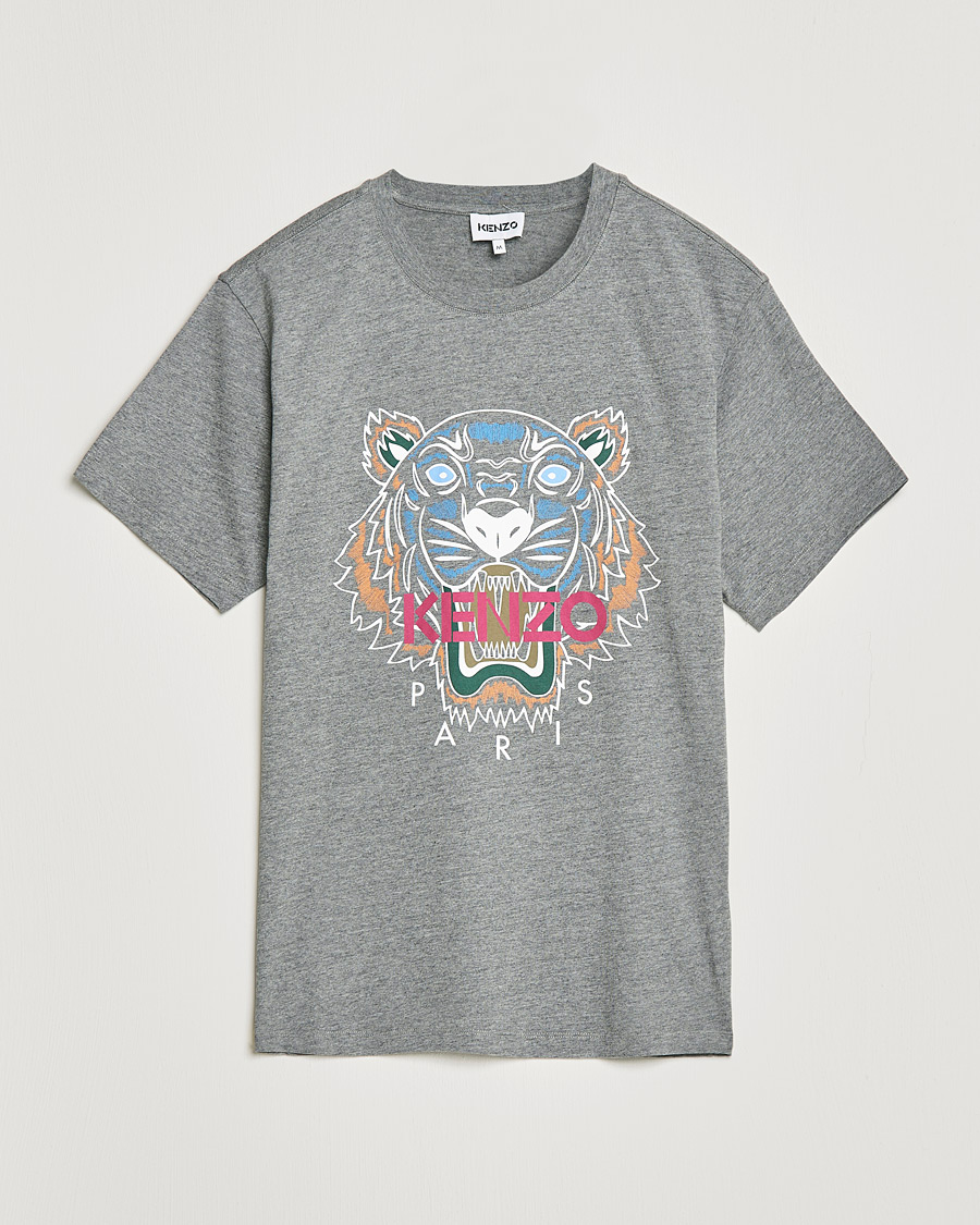 Herr | T-Shirts | KENZO | Icon Tiger Crew Neck Tee Dove Grey