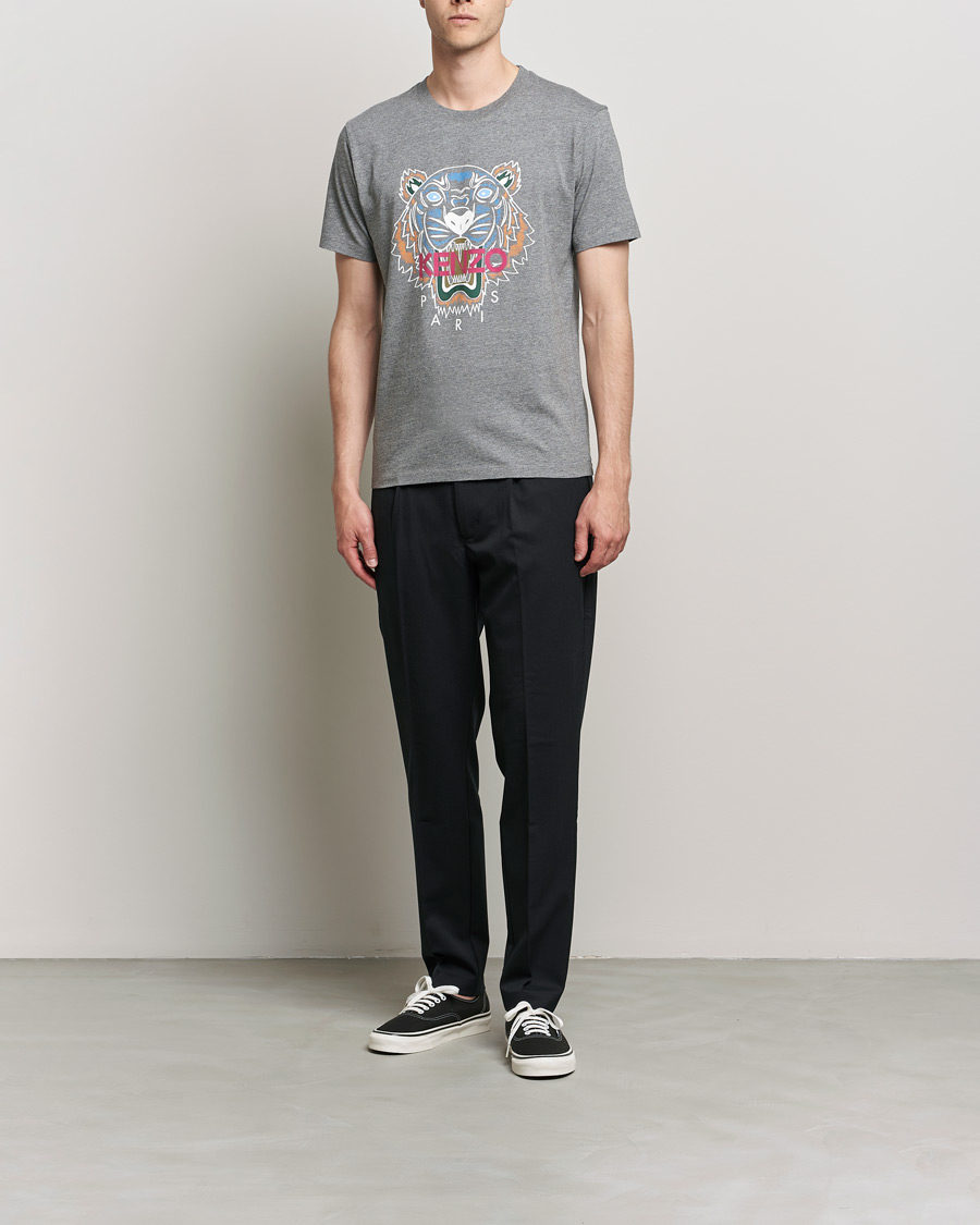 Herr | T-Shirts | KENZO | Icon Tiger Crew Neck Tee Dove Grey